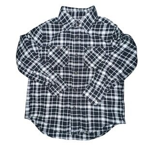 Polo Ralph Lauren Toddler 5/5T Kids Plaid Flannel Tartan Black White Button